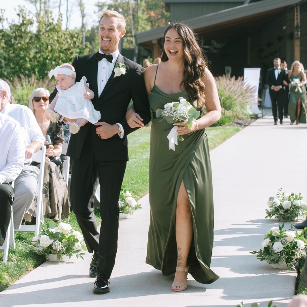 Birdy Grey Lydia Matte Satin Olive Maxi Dress - Picture 7 of 7
